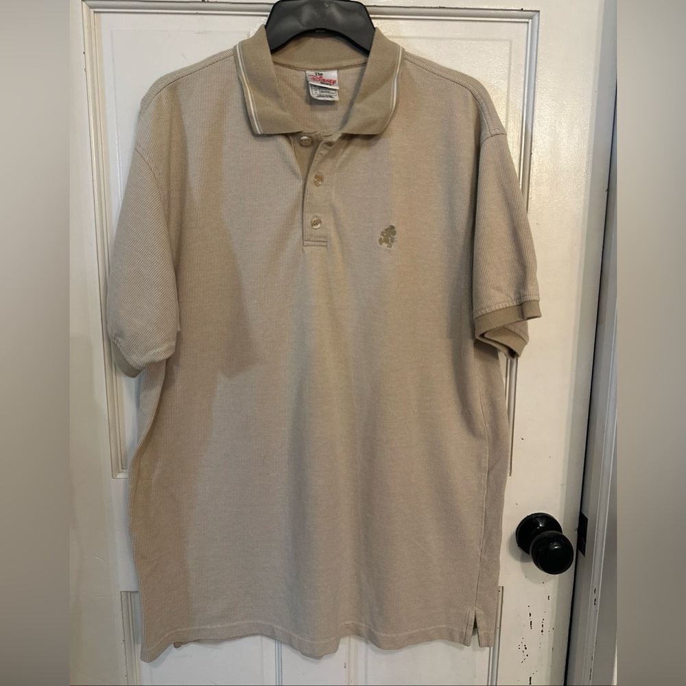 Disney Store Beige Cotton Polo Mickey Men's Size‎ M